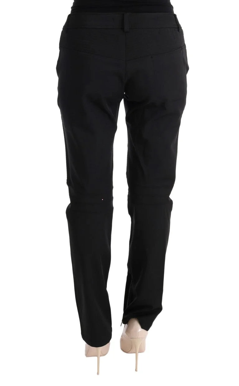 Ermanno Scervino Black Cotton Slim Fit Casual Pants - IT48|XXL - Trousers