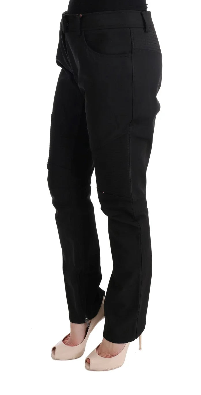 Ermanno Scervino Black Cotton Slim Fit Casual Pants - IT48|XXL - Trousers