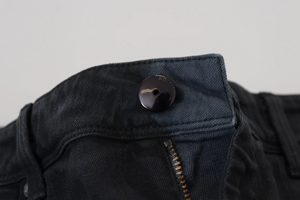 Ermanno Scervino Black Cotton Slim Fit Women Denim Jeans - W26 - Jeans