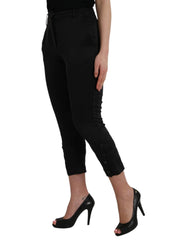 Ermanno Scervino Black High Waist Capri Cropped Pants - IT42|M - Trousers