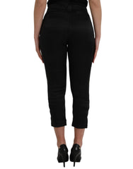 Ermanno Scervino Black High Waist Capri Cropped Pants - IT42|M - Trousers