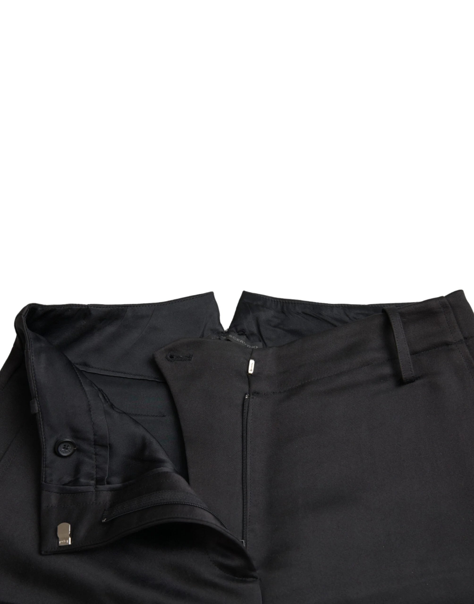 Ermanno Scervino Black High Waist Capri Cropped Pants - IT42|M - Trousers