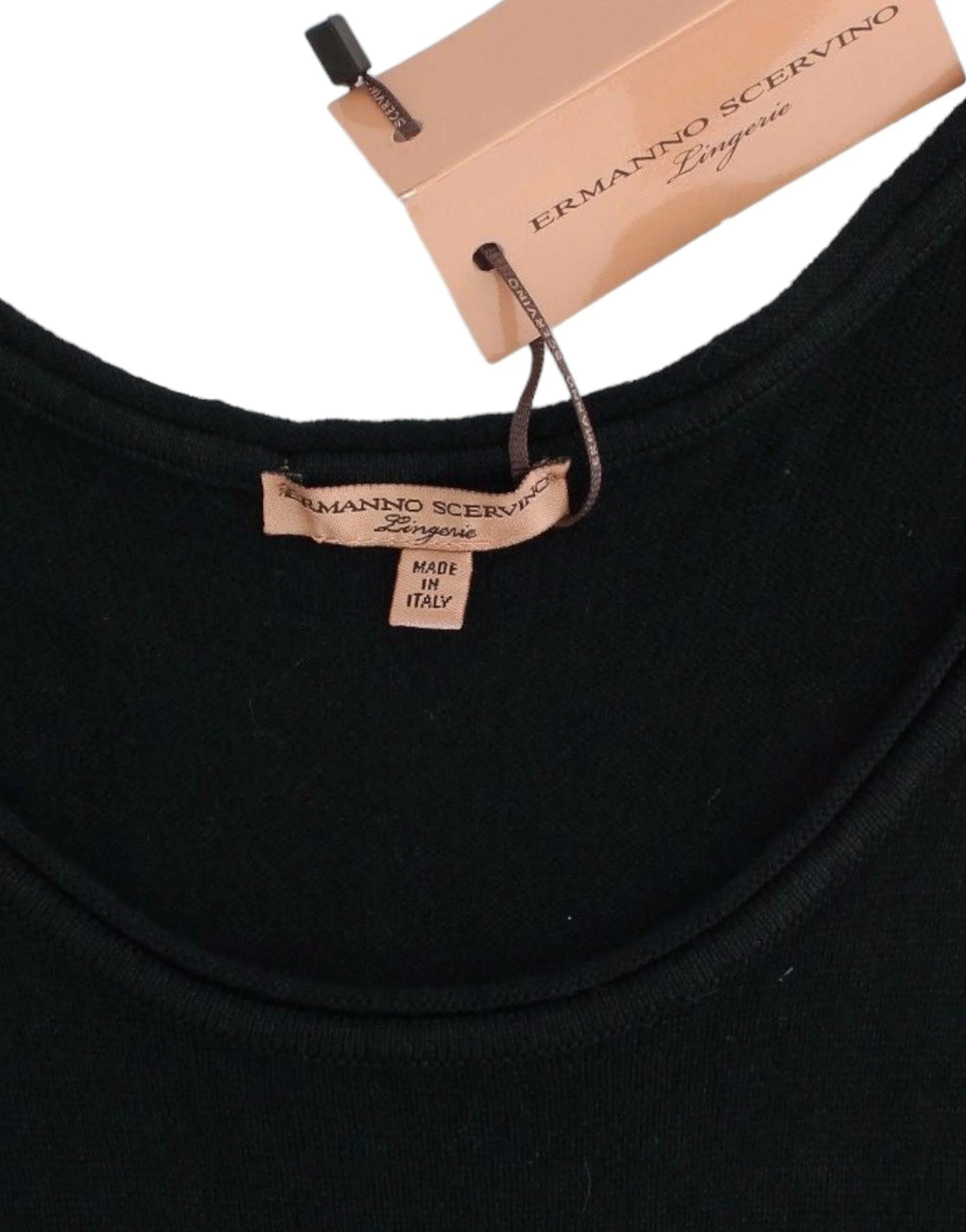 Ermanno Scervino Black Knit Top Knitted Sweater 100% Cashmere - IT42 | S - Tank Tops