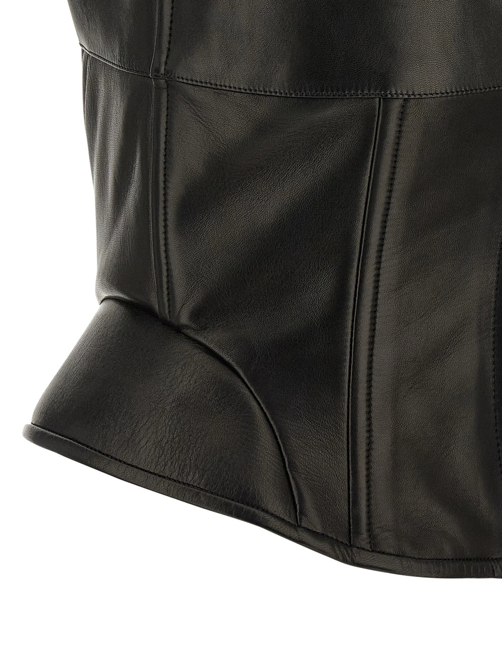Ermanno Scervino Black Lamb Leather Tank Tops - IT44