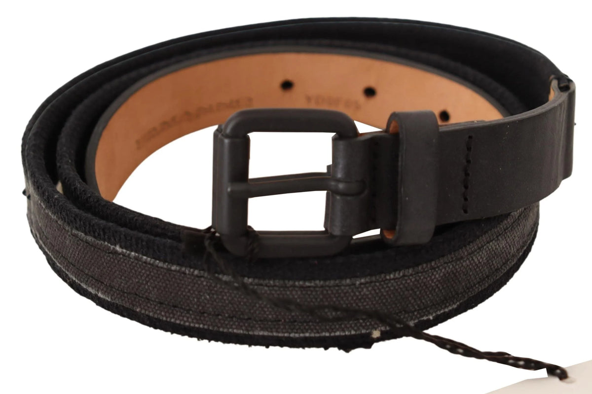 Ermanno Scervino Black Leather Logo Buckle Waist Women Belt - 95 cm / 38 Inches - Belts