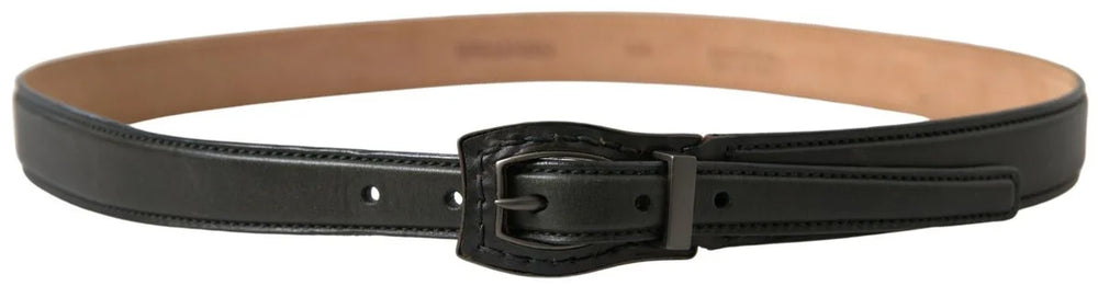 Ermanno Scervino Black Leather Metal Buckle Cintura Belt - 100 cm / 40 Inches - Belts