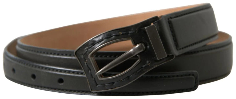 Ermanno Scervino Black Leather Metal Buckle Cintura Belt - 100 cm / 40 Inches - Belts