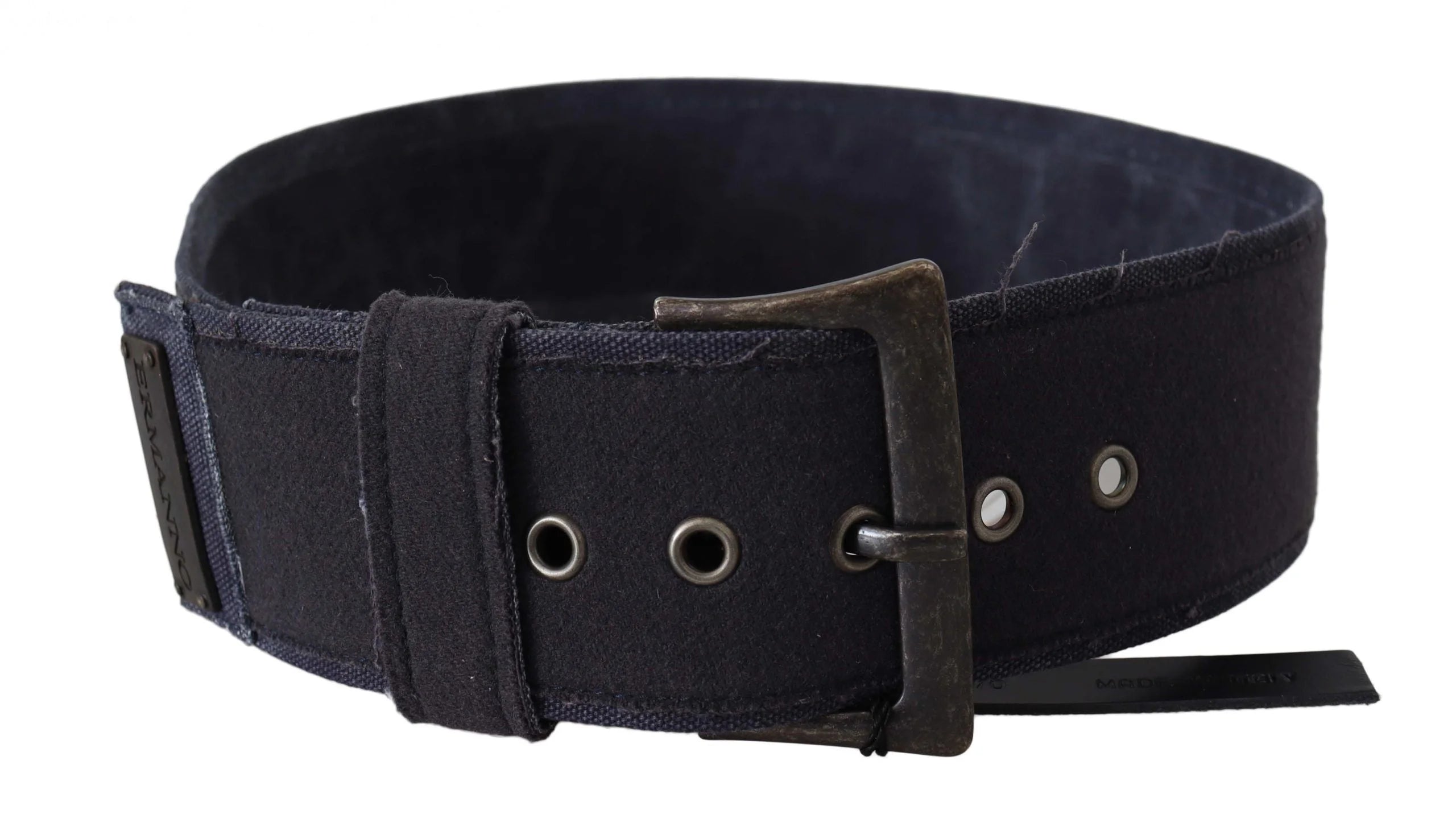 Ermanno Scervino Black Leather Wide Buckle Waist Luxury Belt - 70 cm / 28 Inches - Belts