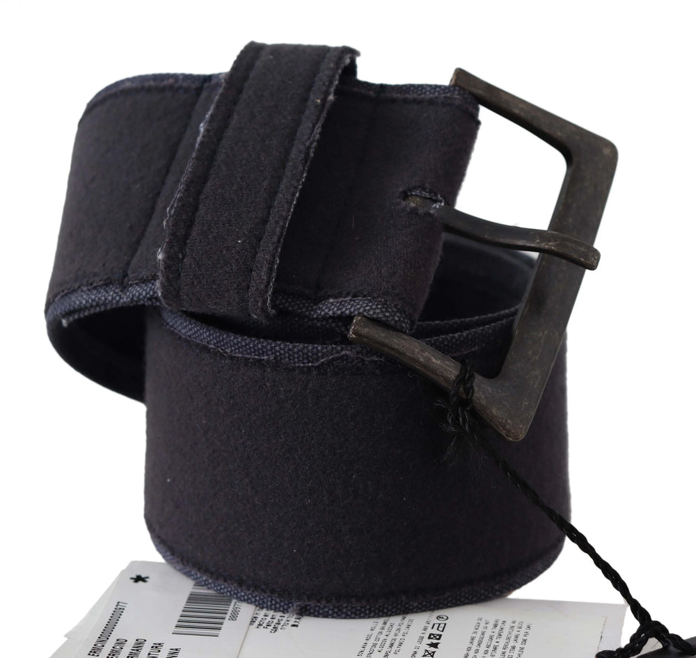 Ermanno Scervino Black Leather Wide Buckle Waist Luxury Belt - 70 cm / 28 Inches - Belts