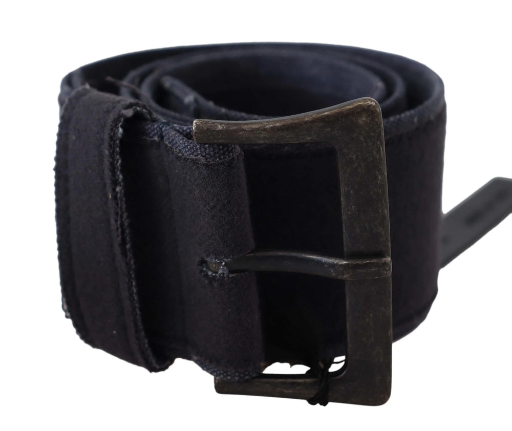 Ermanno Scervino Black Leather Wide Buckle Waist Luxury Belt - 70 cm / 28 Inches - Belts