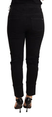 Ermanno Scervino Black Low Waist Skinny Slim Trouser Cotton Jeans - W26 - Jeans