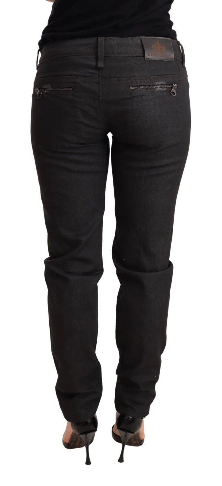 Ermanno Scervino Black Low Waist Skinny Slim Trouser Cotton Jeans - W26 - Jeans