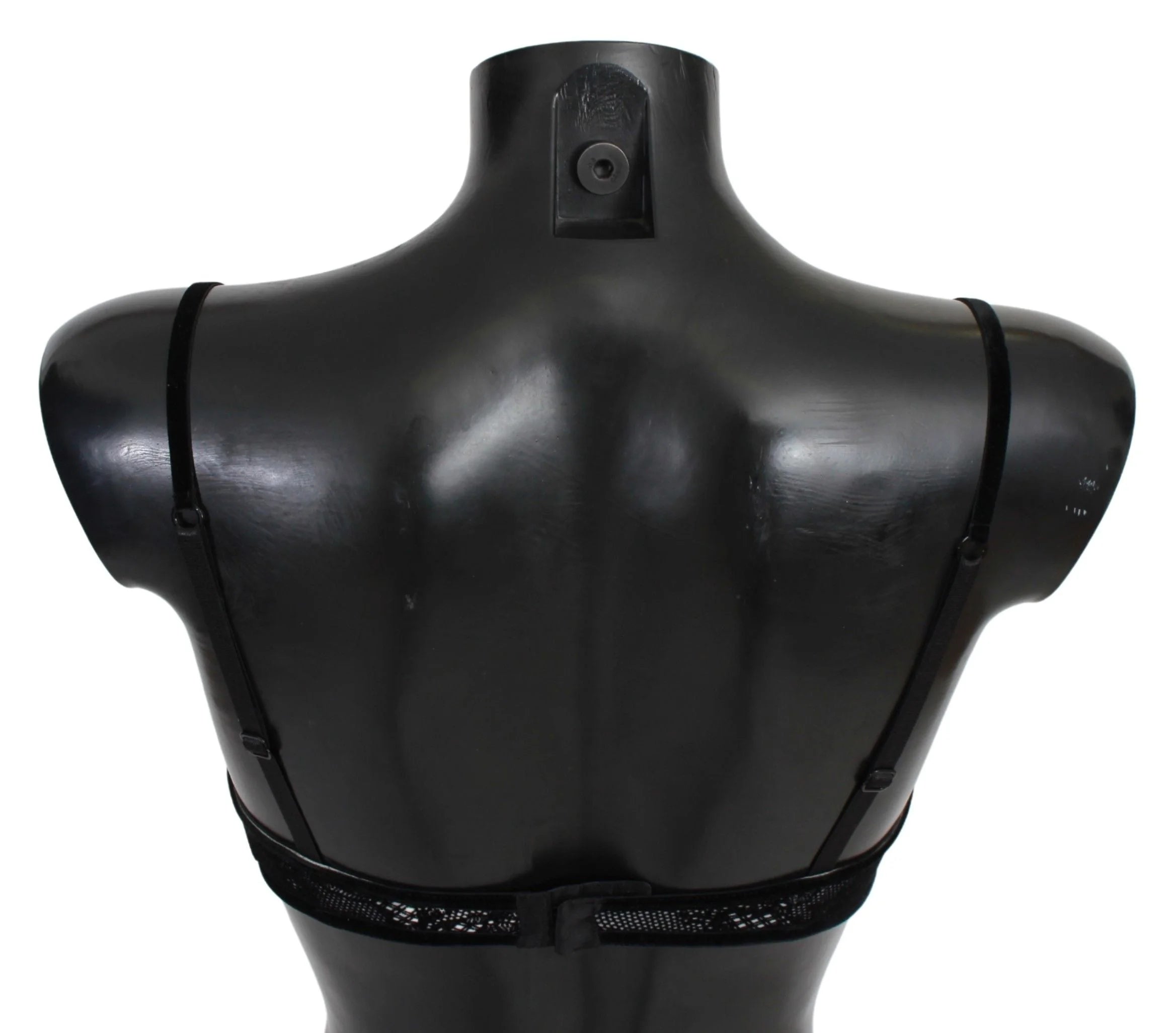 Ermanno Scervino Black Mesh Balconcino Bra Nylon Underwear - IT2 | S - Bras