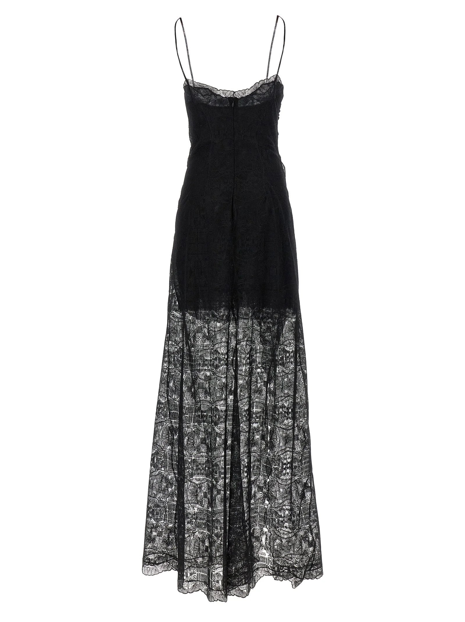 Ermanno Scervino Black Polyester Long Dress - IT40