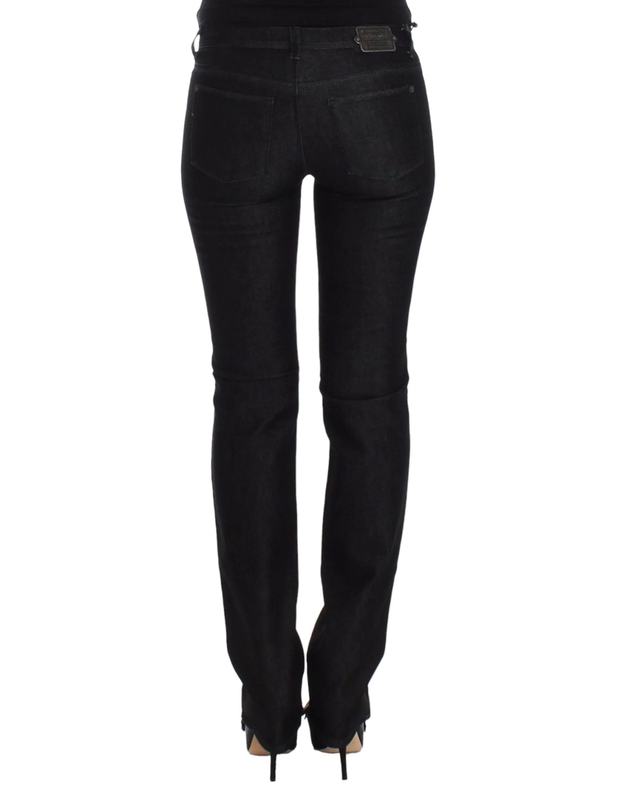 Ermanno Scervino Black Slim Jeans Denim Pants Skinny Leg Stretch - Jeans