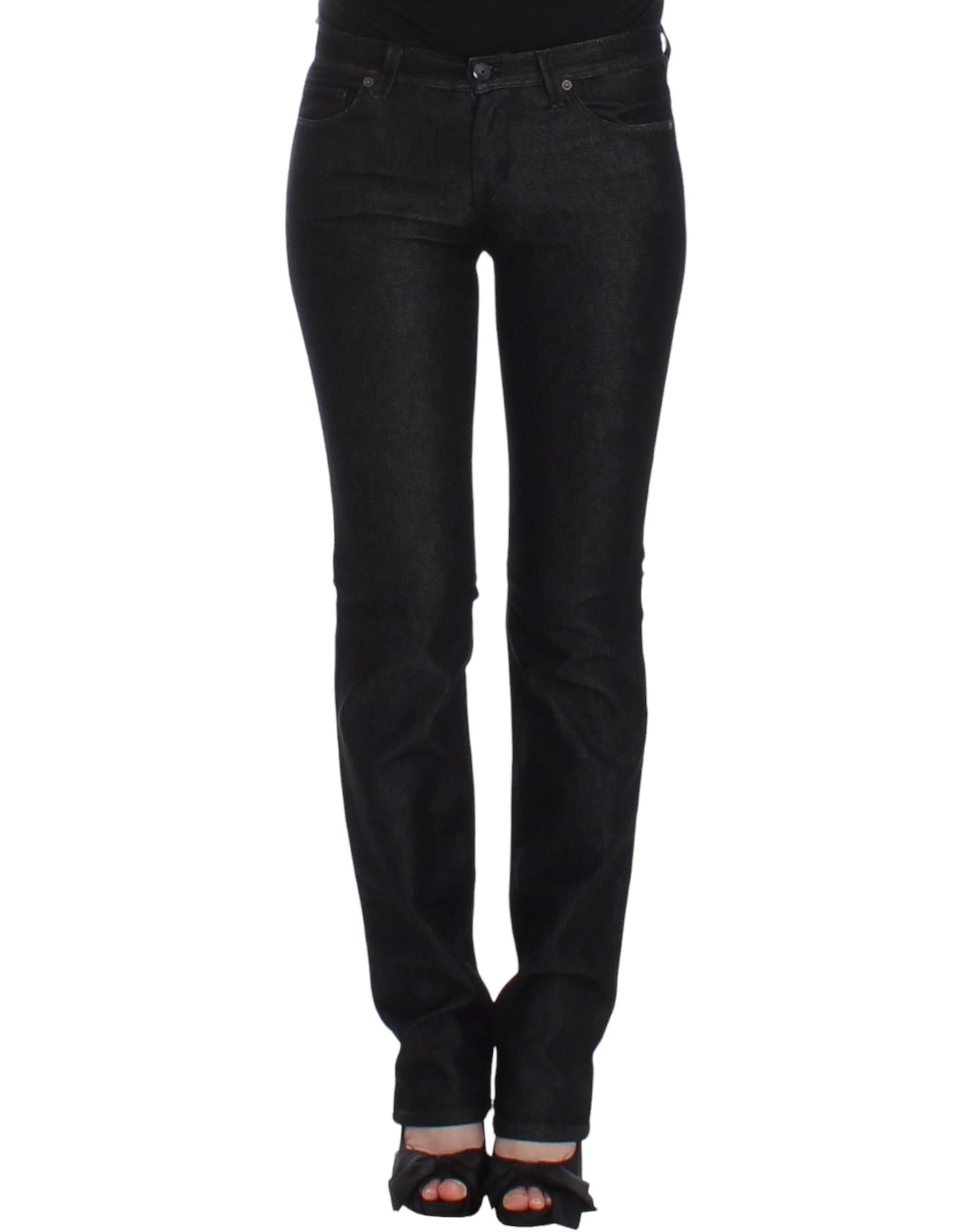 Ermanno Scervino Black Slim Jeans Denim Pants Skinny Leg Stretch - Jeans