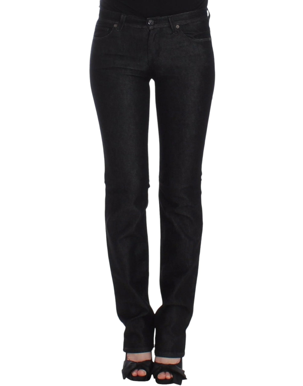 Ermanno Scervino Black Slim Jeans Denim Pants Skinny Leg Stretch - Jeans
