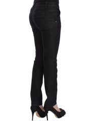 Ermanno Scervino Black Slim Jeans Denim Pants Skinny Leg Stretch - W26 - Jeans