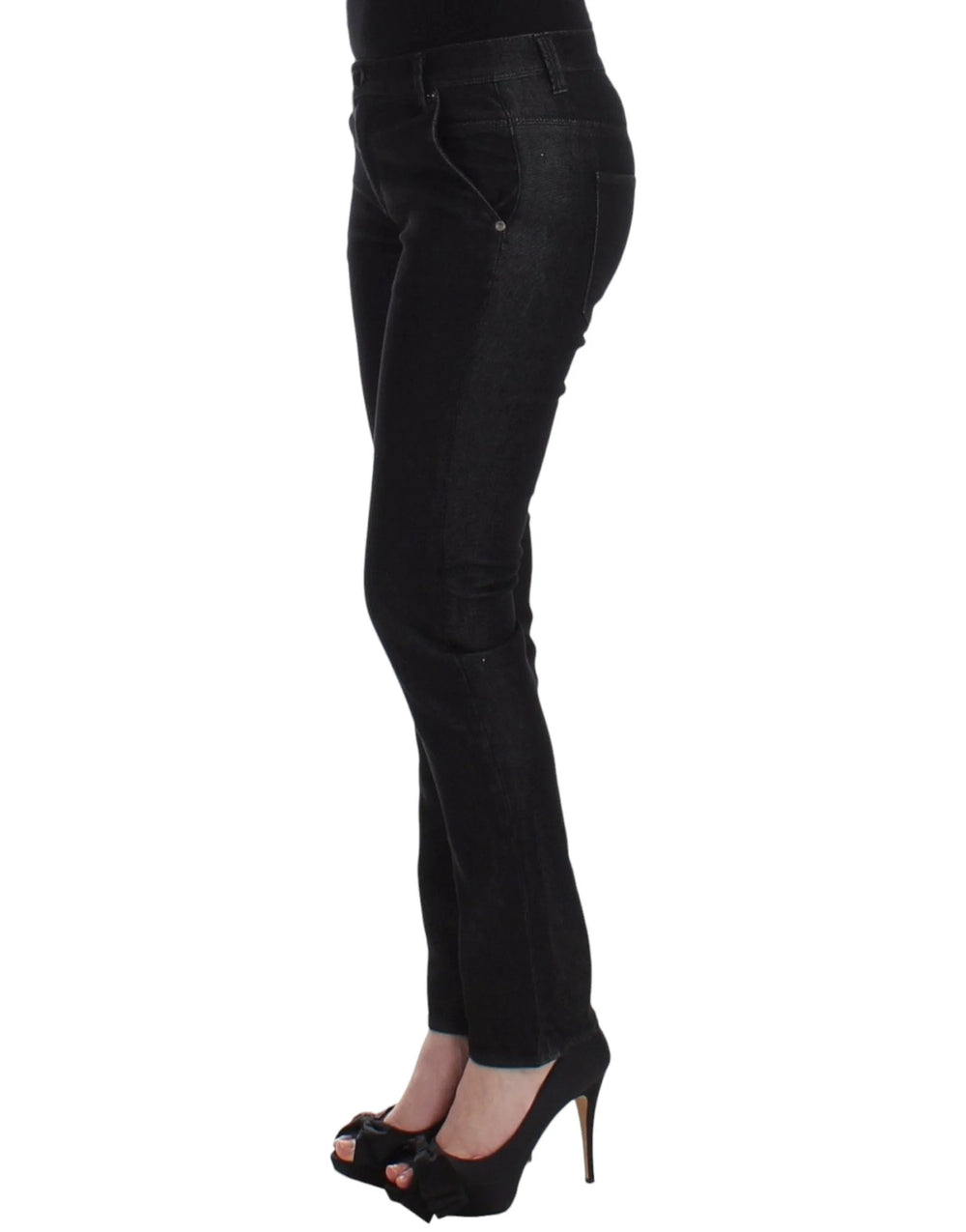Ermanno Scervino Black Slim Jeans Denim Pants Skinny Leg Stretch - W26 - Jeans