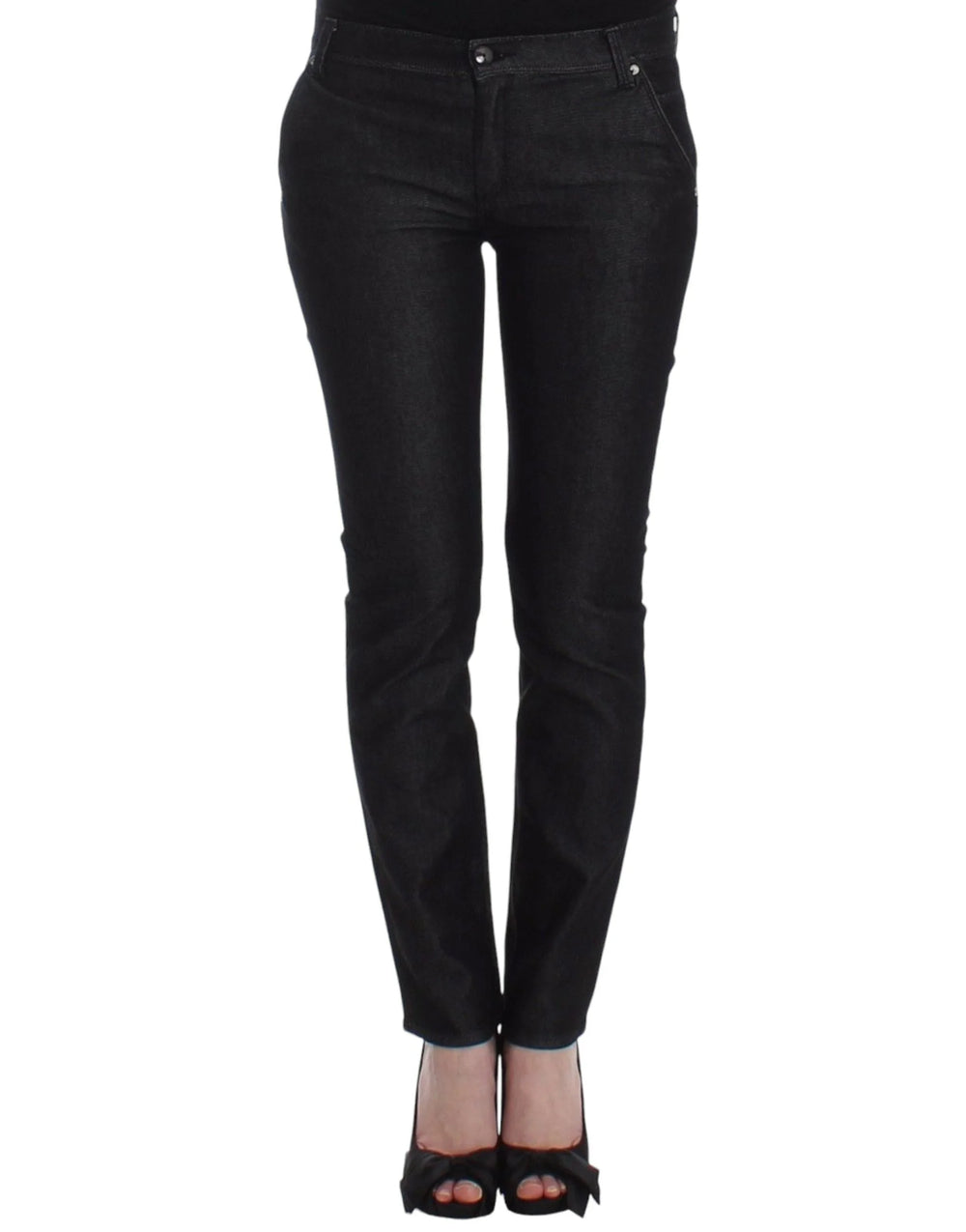 Ermanno Scervino Black Slim Jeans Denim Pants Skinny Leg Stretch - W26 - Jeans