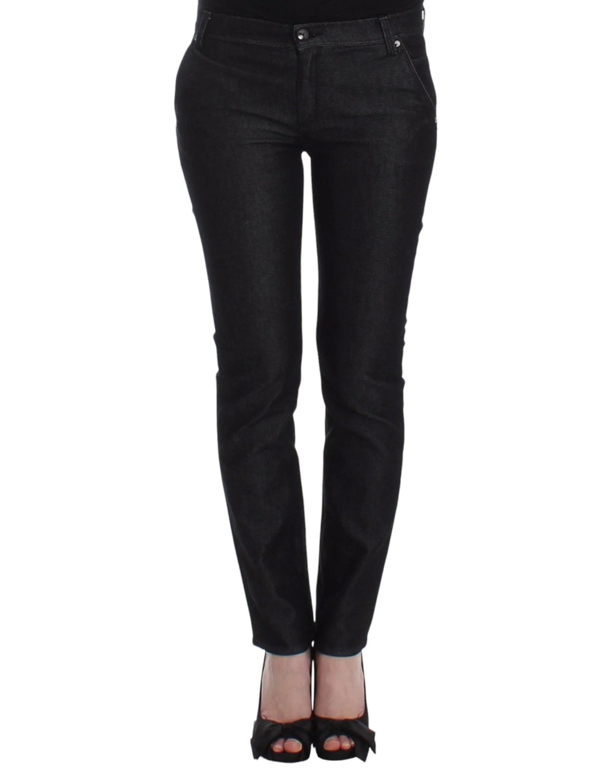 Ermanno Scervino Black Slim Jeans Denim Pants Skinny Leg Stretch - W26 - Jeans