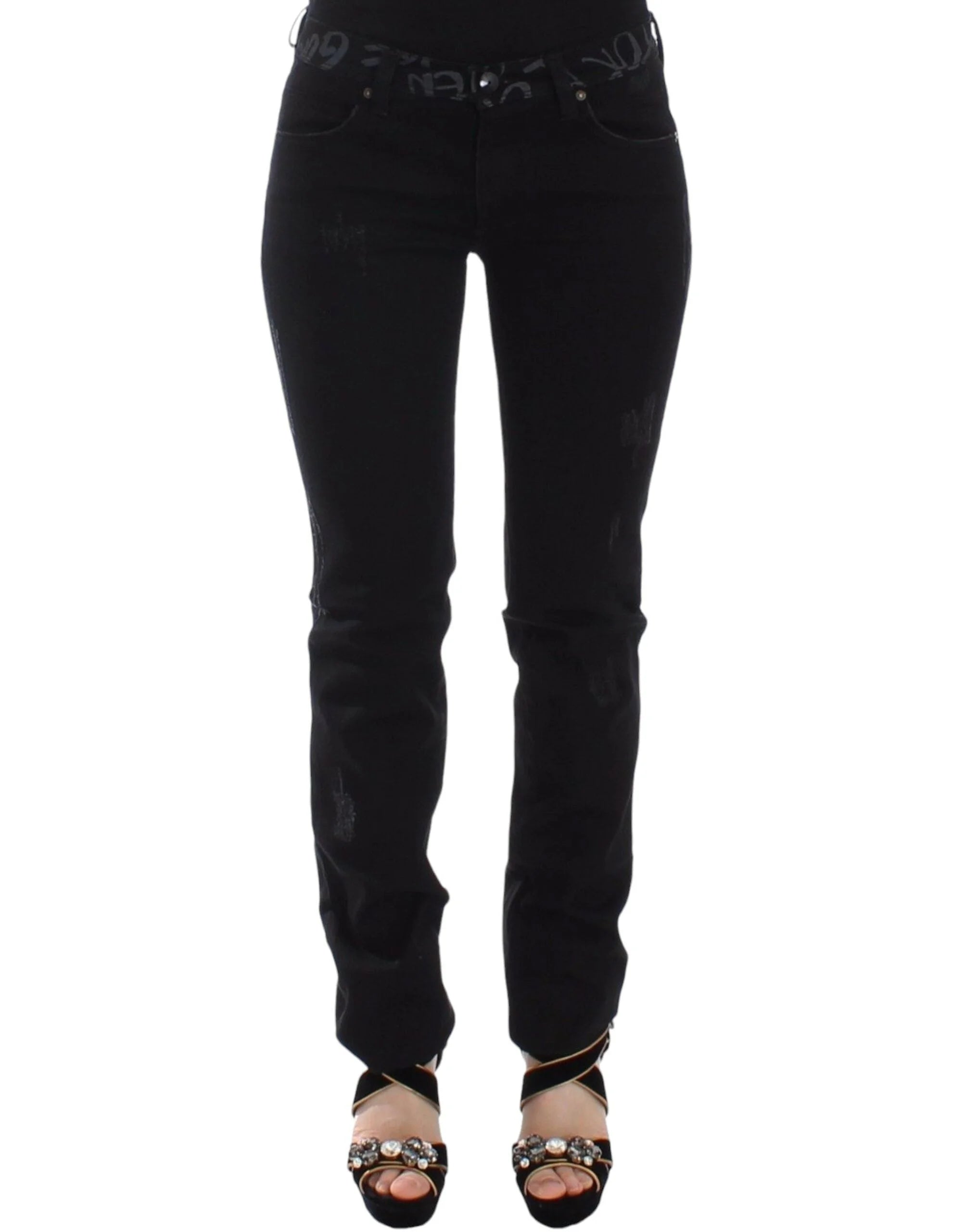 Ermanno Scervino Black Slim Jeans Denim Pants Skinny Stretch - IT40 - Jeans