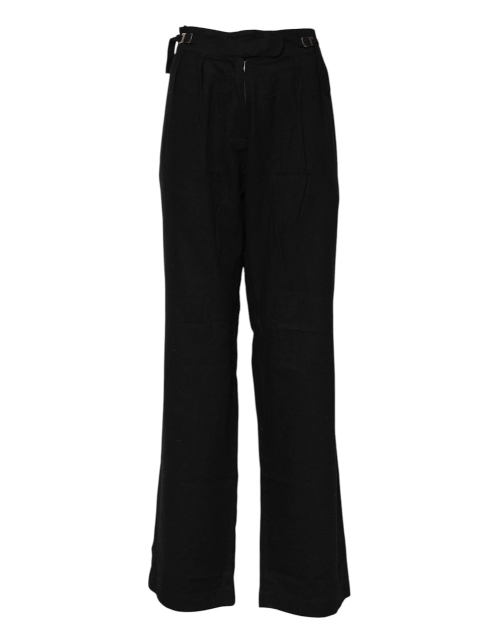 Ermanno Scervino Black Straight Fit High Waist Pants - IT40|S - Trousers