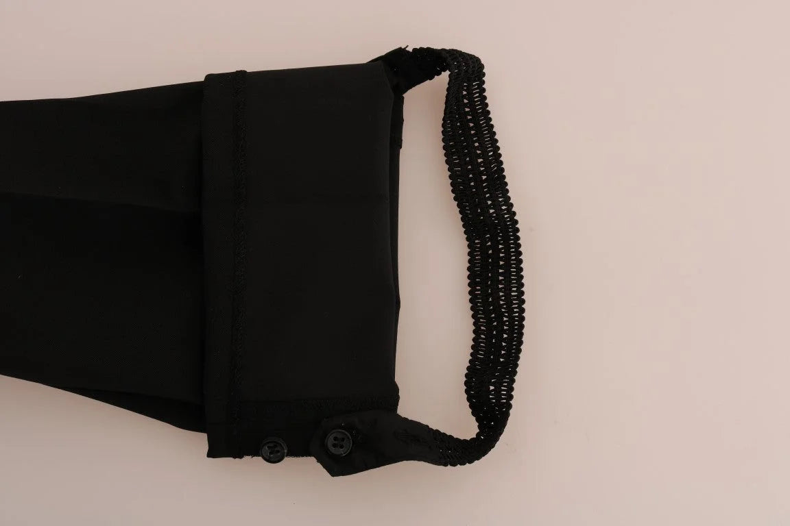 Ermanno Scervino Black Stretch Leggings Pants - IT38|XS - Leggings