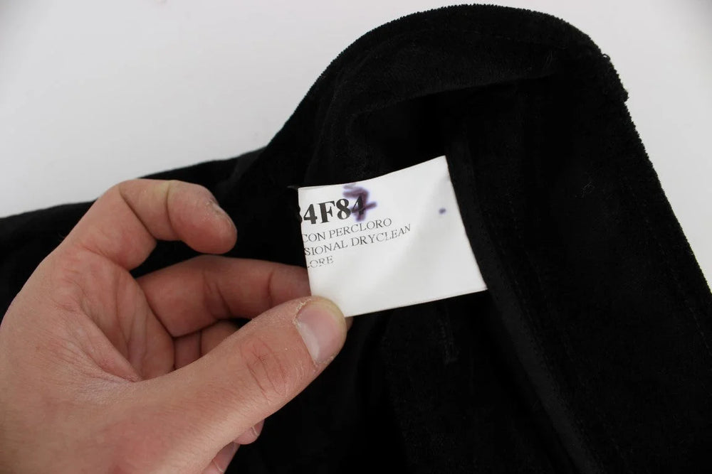 Ermanno Scervino Black Velvet Cotton Capri Bootcut Pants - IT40|S - Jeans