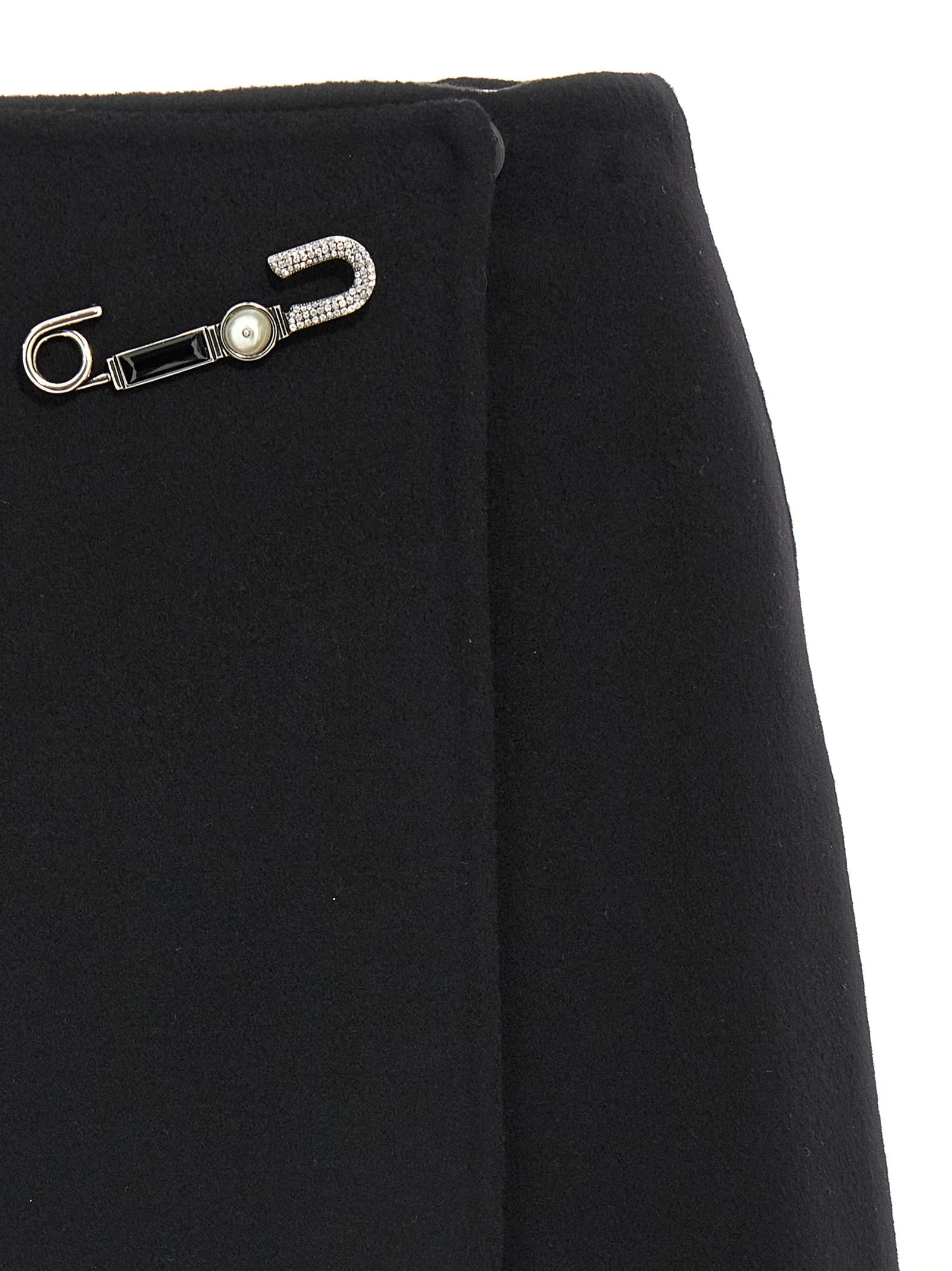 Ermanno Scervino Black Virgin Wool Long Skirt - IT40