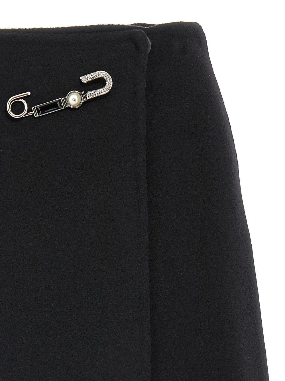 Ermanno Scervino Black Virgin Wool Long Skirt - IT40