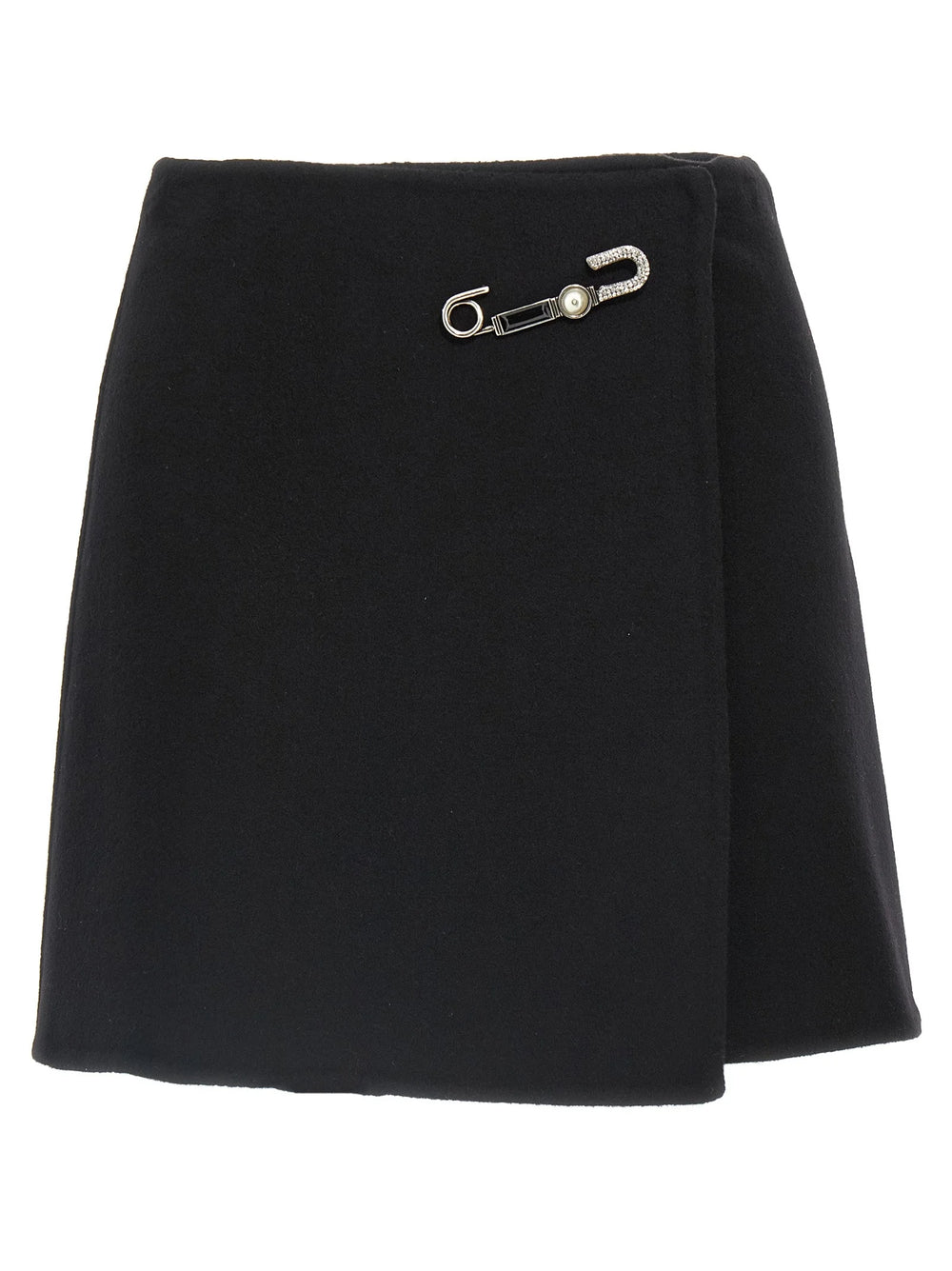 Ermanno Scervino Black Virgin Wool Long Skirt - IT40