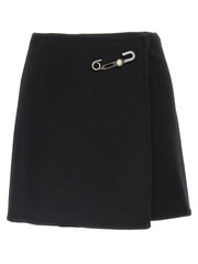 Ermanno Scervino Black Virgin Wool Long Skirt - IT40