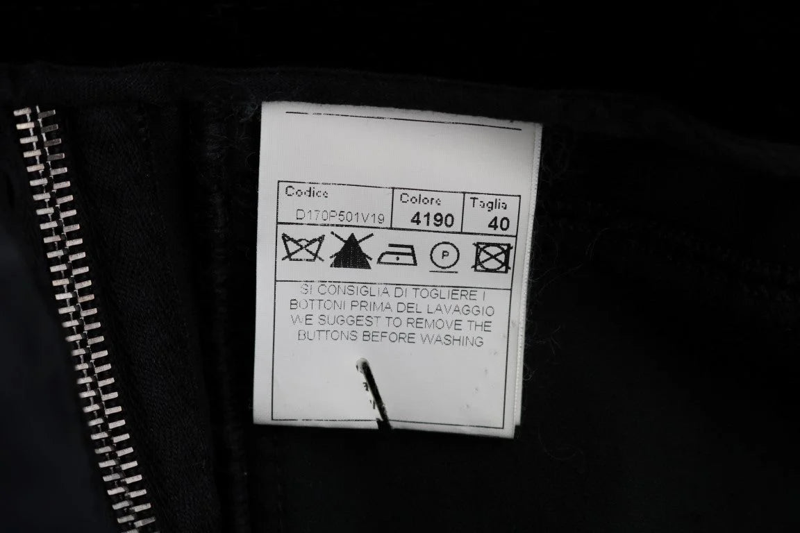 Ermanno Scervino Black Viscose Blend Velvet Cropped Pants - IT40|S - Trousers