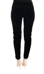 Ermanno Scervino Black Viscose Blend Velvet Cropped Pants - IT40|S - Trousers