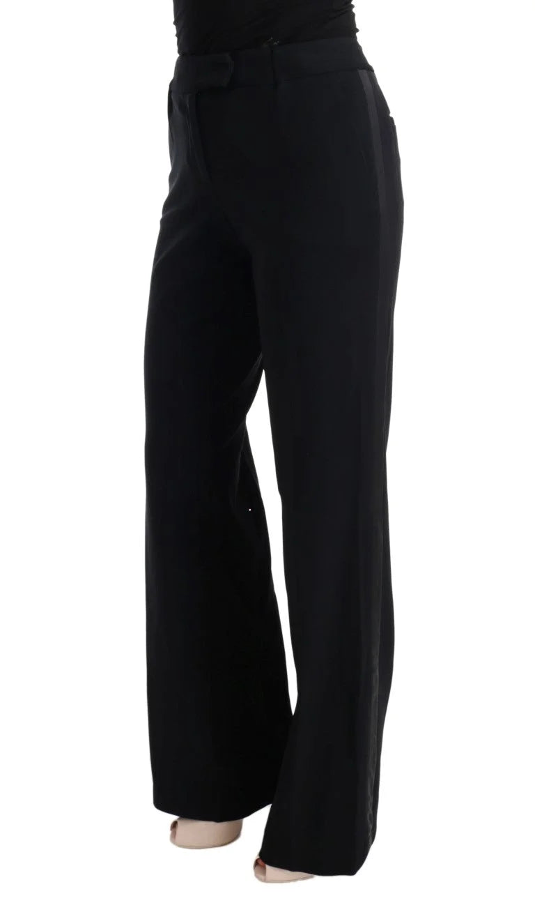 Ermanno Scervino Black Viscose Flare Bootcut Pants - IT44|L - Trousers