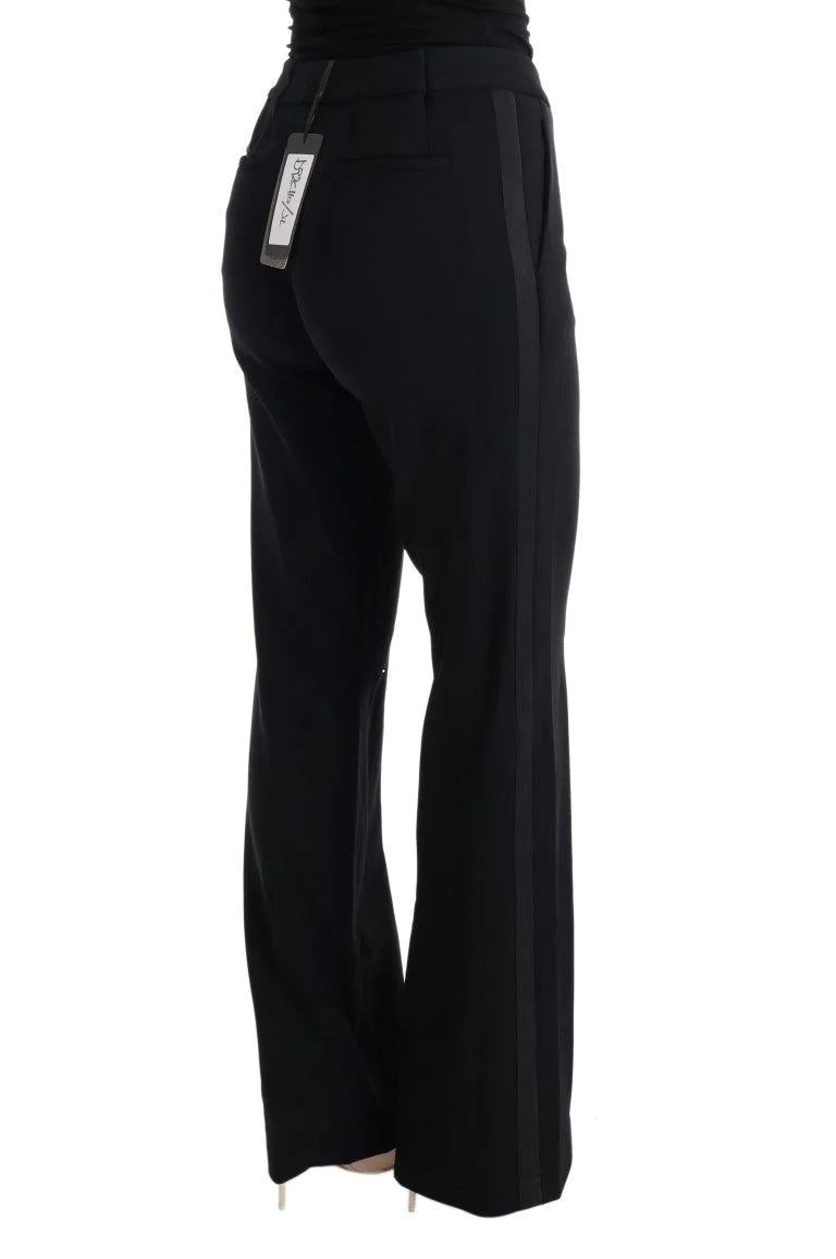 Ermanno Scervino Black Viscose Flare Bootcut Pants - IT44|L - Trousers