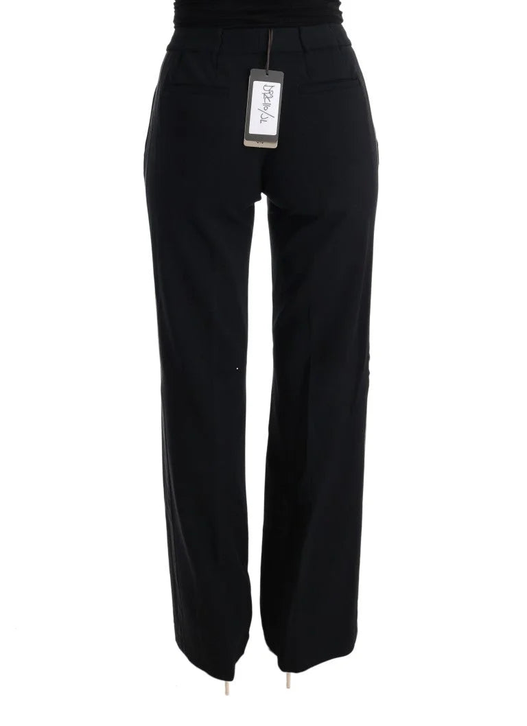 Ermanno Scervino Black Viscose Flare Bootcut Pants - IT44|L - Trousers