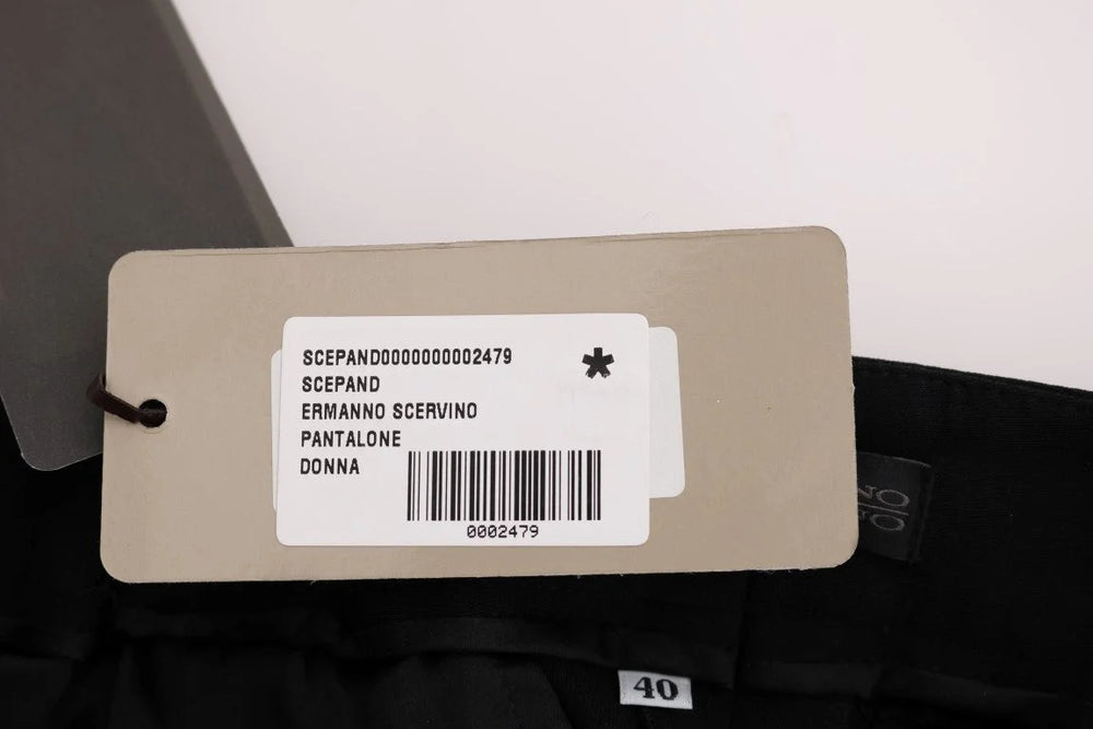 Ermanno Scervino Black Viscose Flare Bootcut Pants - IT44|L - Trousers