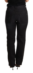 Ermanno Scervino Black Washed Straight Denim Trouser Cotton Jeans - W26 - Jeans