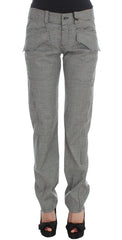 Ermanno Scervino Black White Checkered Cotton Casual Pants - IT42|M - Trousers