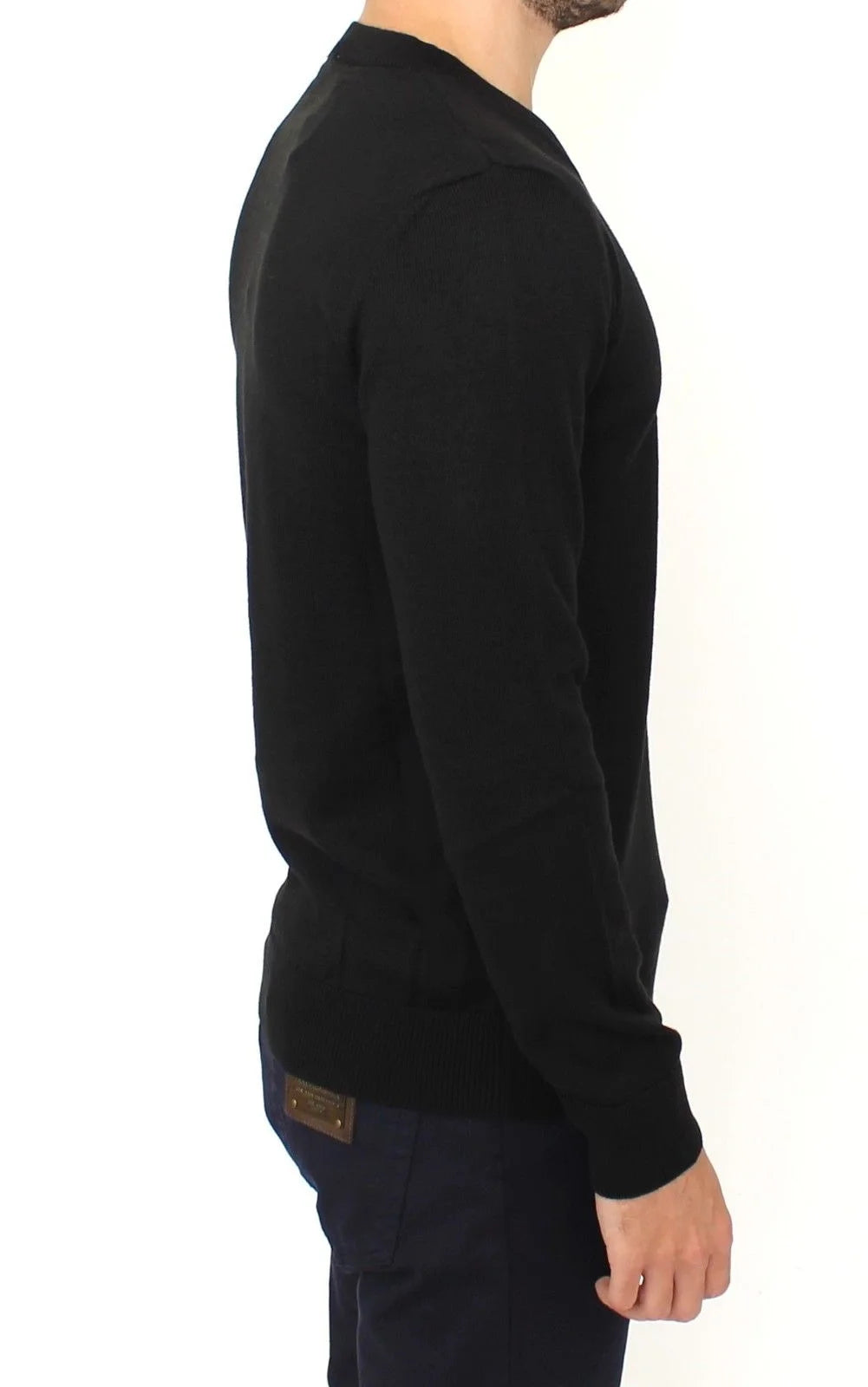 Ermanno Scervino Black Wool Blend V-neck Pullover Sweater - IT48 | M - Sweaters