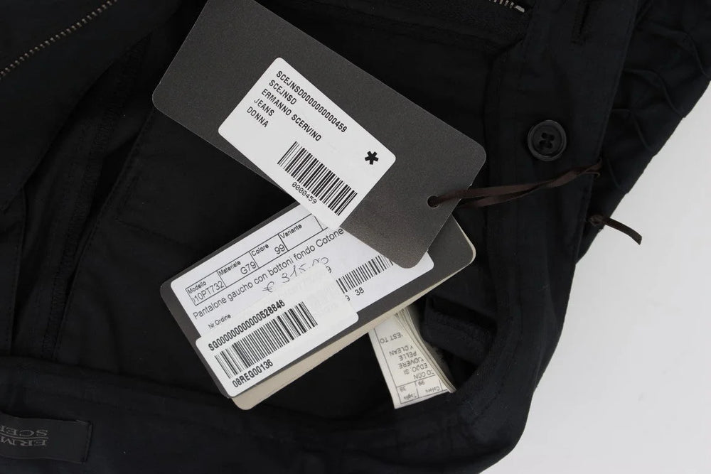 Ermanno Scervino Blue Cotton 3/4 Length Pants - IT38|XS - Trousers