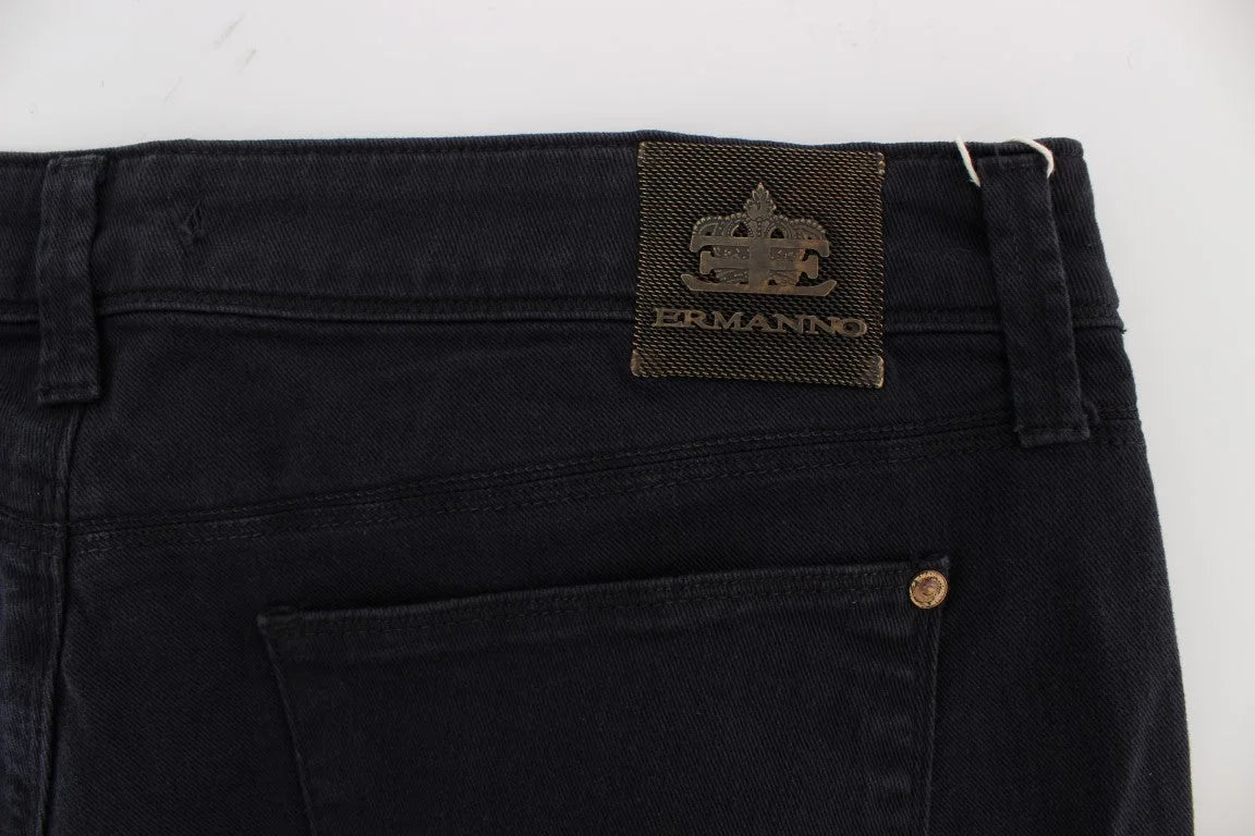 Ermanno Scervino Blue Cotton Blend Casual Fit Pants - IT40|S - Jeans