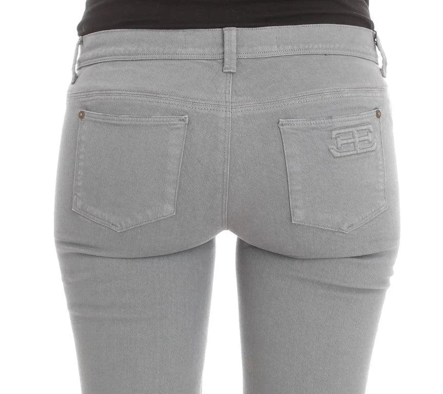 Ermanno Scervino Blue Cotton Blend Slim Fit Bootcut Jeans - Jeans