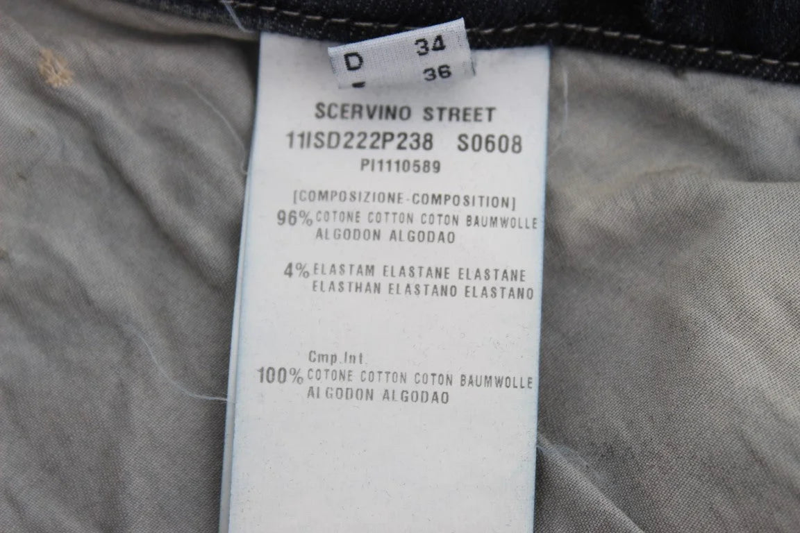Ermanno Scervino Blue Cotton Blend Slim Fit Jeans - IT40|S