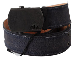 Ermanno Scervino Blue Leather Ratchet Buckle Belt - 85 cm / 34 Inches - Belts