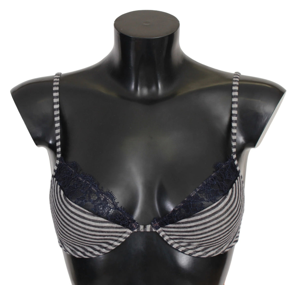 Ermanno Scervino Blue Stripes Lace Reggiseno Bra Underwear - IT2 | S - Bras