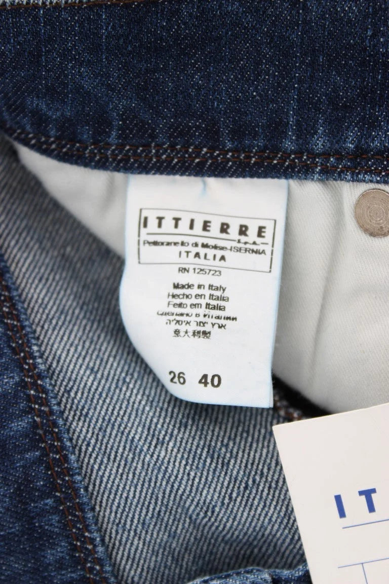 Ermanno Scervino Blue Wash Cotton Blend Slim Fit Jeans - Jeans