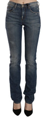 Ermanno Scervino Blue Washed Boot Cut Casual Denim Pants Jeans - W26 - Jeans